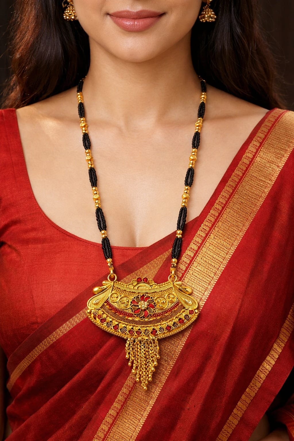 Royal Black Bead Mangalsutra - Image 1