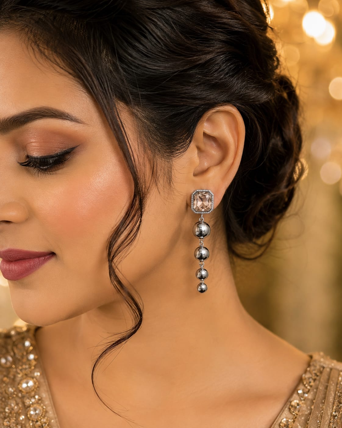 Silver Drop Earrings - Image 1